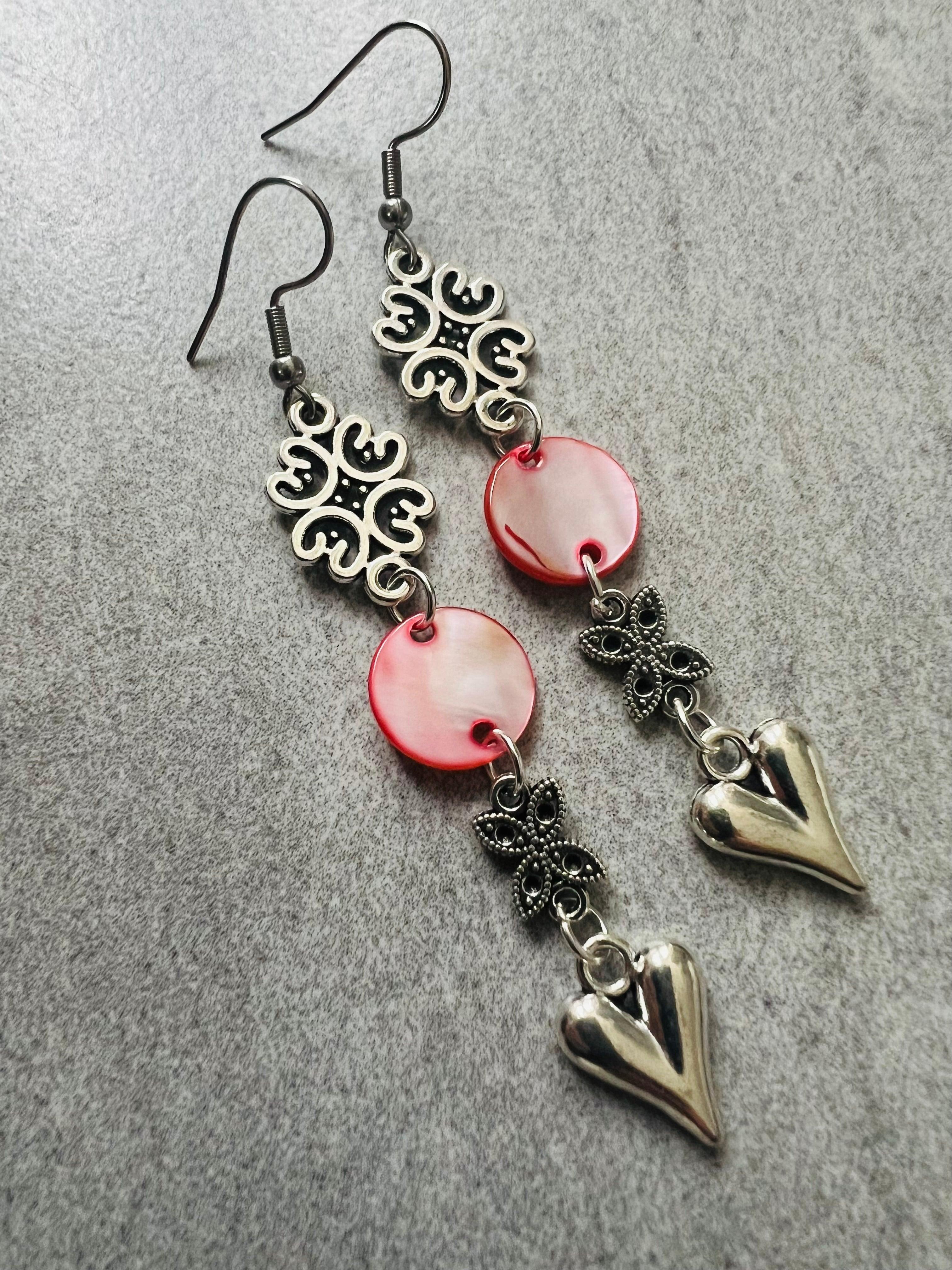 Boucles d’oreilles HELIANE style bohème rouge - Créations Uniques