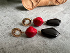 Boucles d’oreilles SOIZIC perles rouges et noires