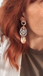 Boucles d’oreilles BONNIE résine pailletée et gouttes - Créations Uniques