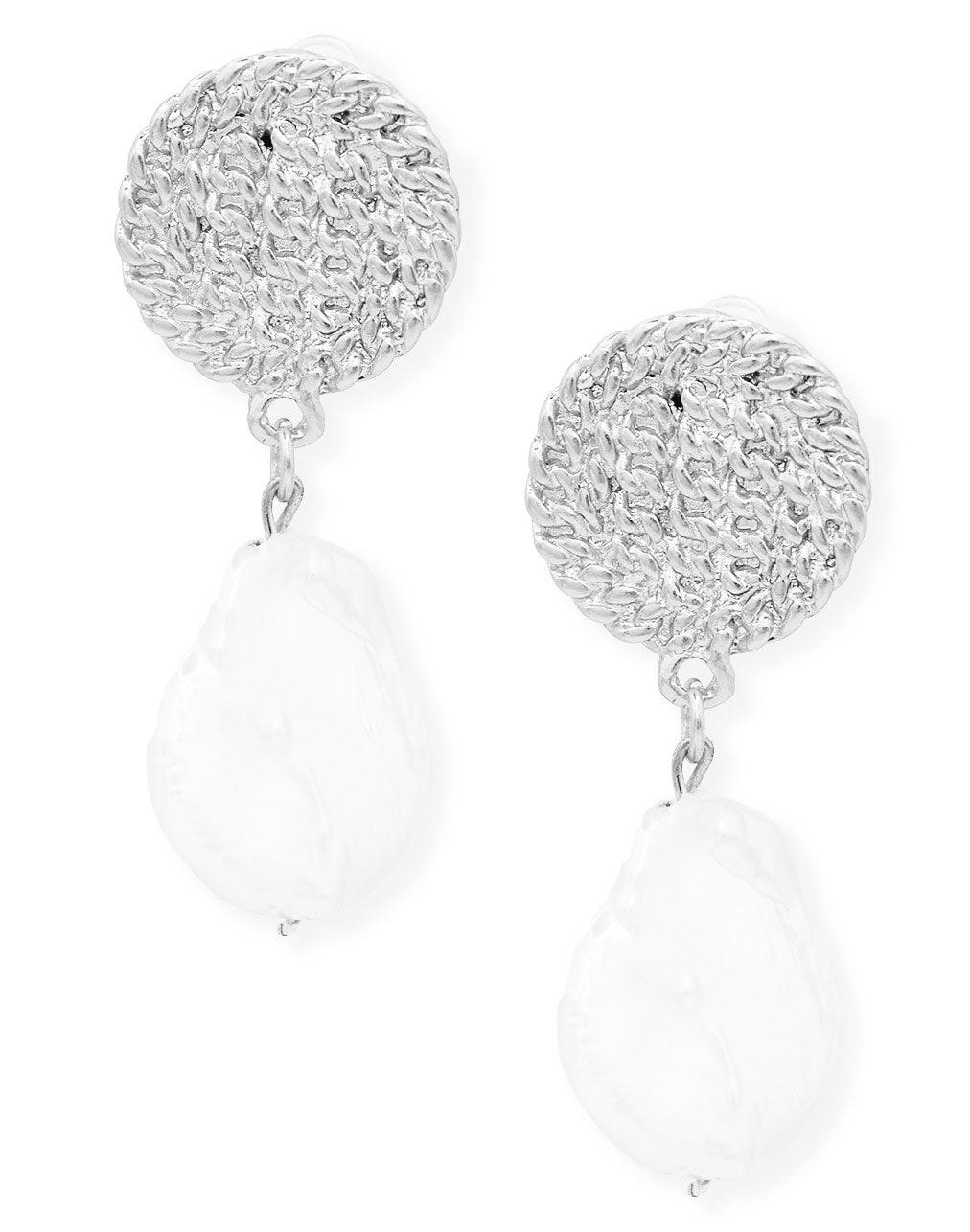 E71646 Boucles d'oreilles perle blanche - Karine Sultan