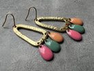 Boucles d’oreilles DIANE gouttes tricolores - Créations Uniques