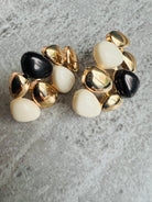 Boucles d’oreilles JOSÉE crème et caramel ou noir