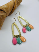 Boucles d’oreilles DIANE gouttes tricolores - Créations Uniques