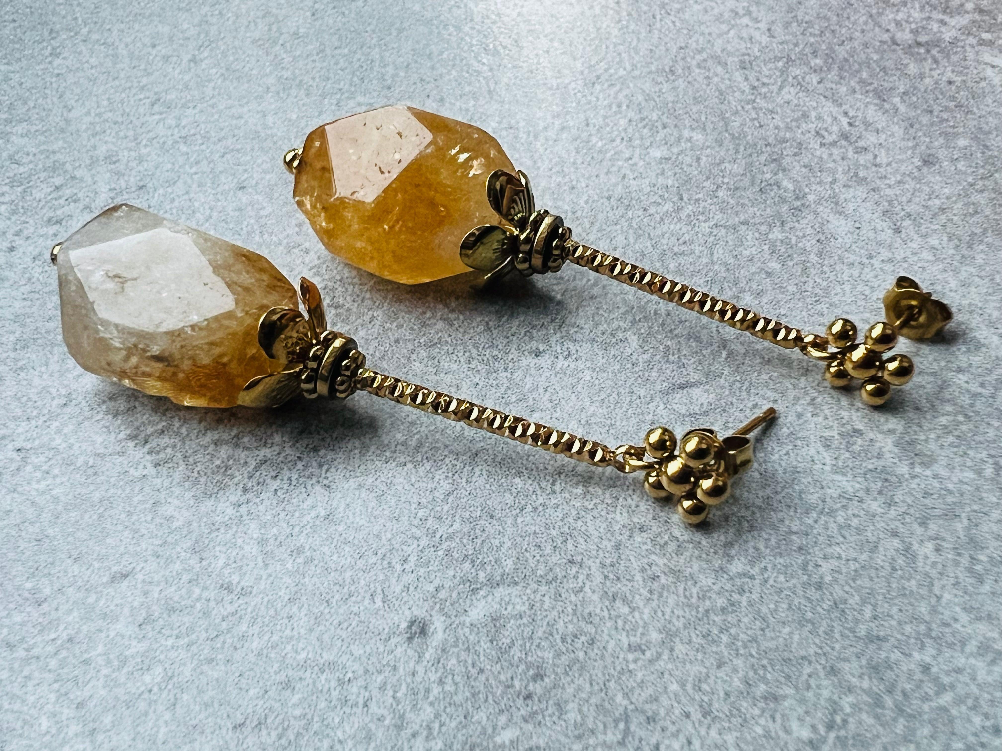 Boucles d’oreilles JULIET perles citrine