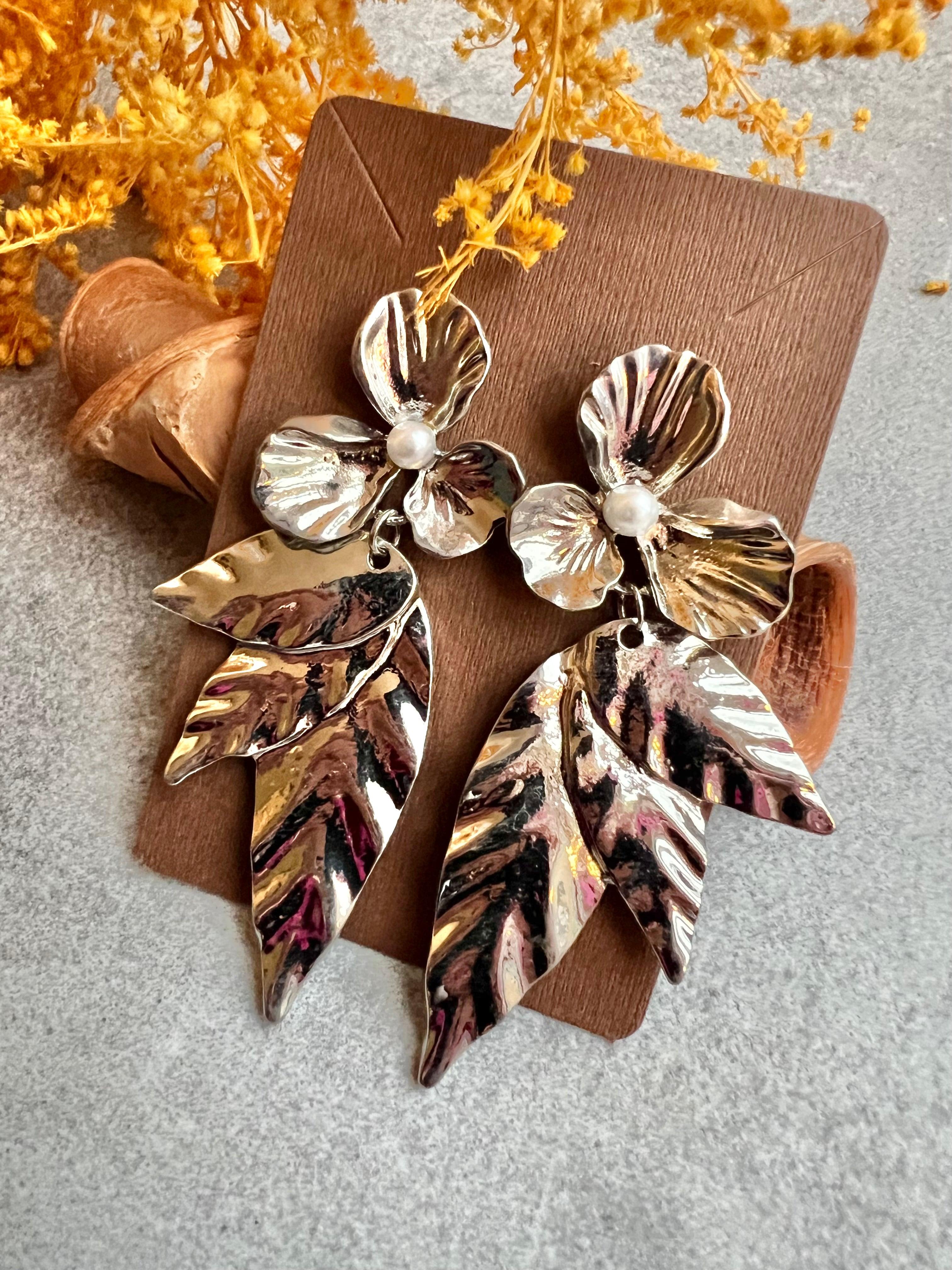 Boucles d’oreilles feuilles CANDELARIA