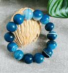 Bracelet perles BLEU AGATE