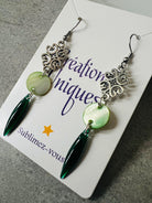 Boucles d’oreilles HELIANE style bohème vert - Créations Uniques