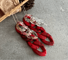 Boucles d’oreilles FANIE maillons rouge et blancs, résine