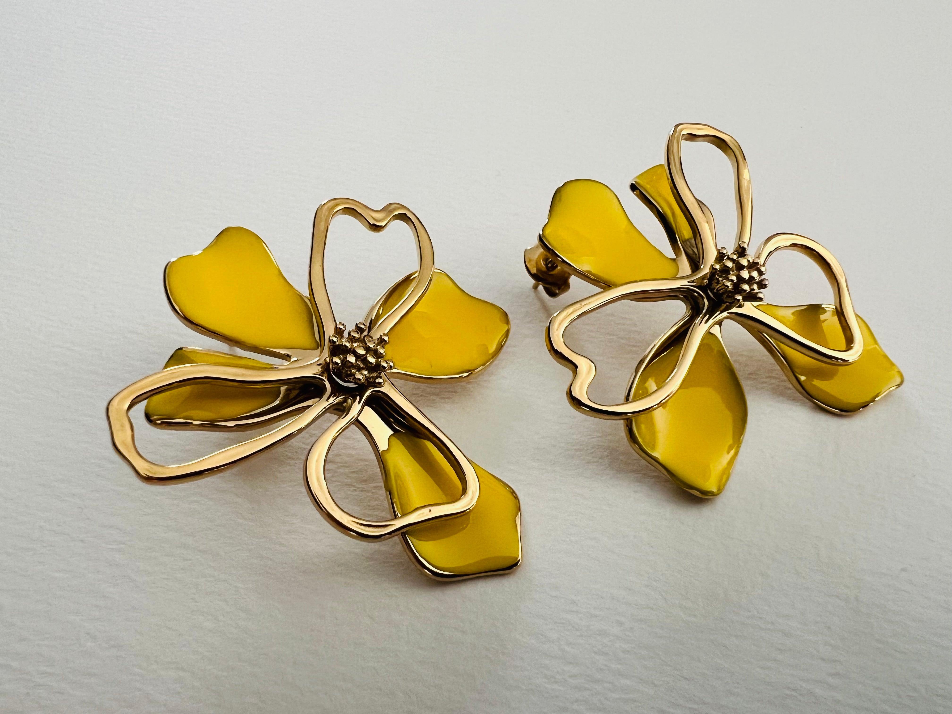 Boucles d’oreilles CELIA fleurs jaunes