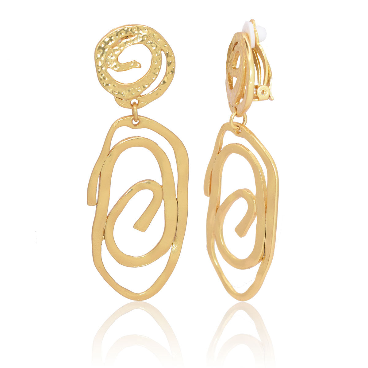 Swirling drop clip-on earrings - Karine Sultan