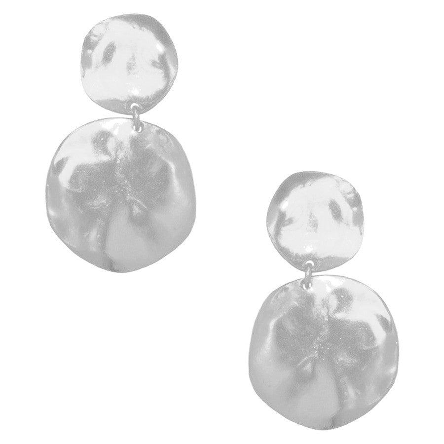 E56091 Boucles d'oreilles pendantes double disques - Karine Sultan