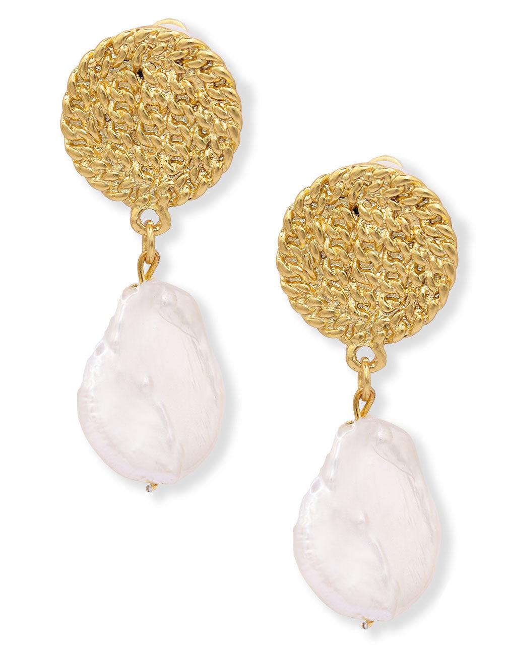 E71646 Boucles d'oreilles perle blanche - Karine Sultan