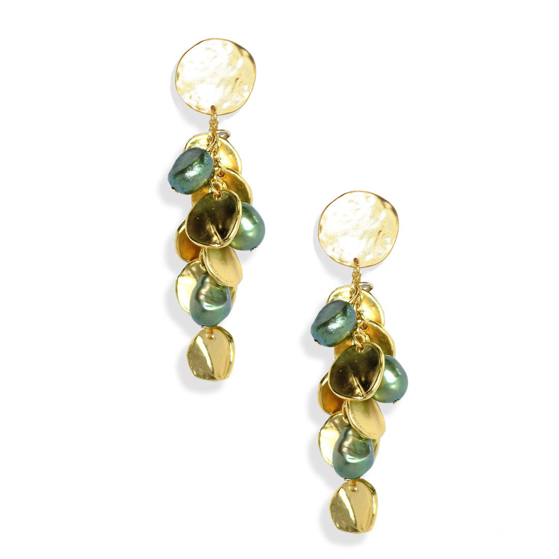 E75510 Boucles d'oreilles clips vert - Karine Sultan - Karine Sultan