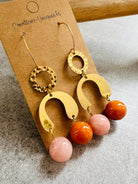 Boucles d’oreilles CLAIR perles oranges et roses (édition limitée) - Créations Uniques