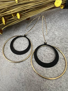 Boucles d’oreilles DELIA noires et dorées - Créations Uniques