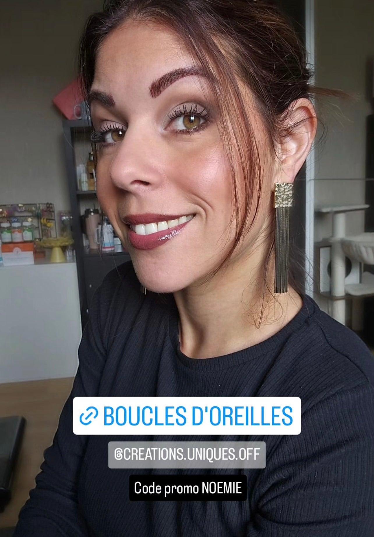 Boucles d’oreilles YVETT noires dorées