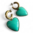 Boucles d’oreilles ADDISON Cœurs vert menthe