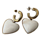 Boucles d’oreilles ADDISON Cœurs crème blanc cassé