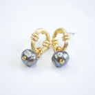 E71644 Boucles d'oreilles perle noire - Karine Sultan