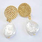 E71646 Boucles d'oreilles perle blanche - Karine Sultan