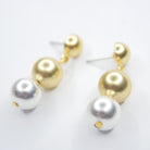 E73541 Boucles d'oreilles perles polies métaux mixtes - Karine Sultan