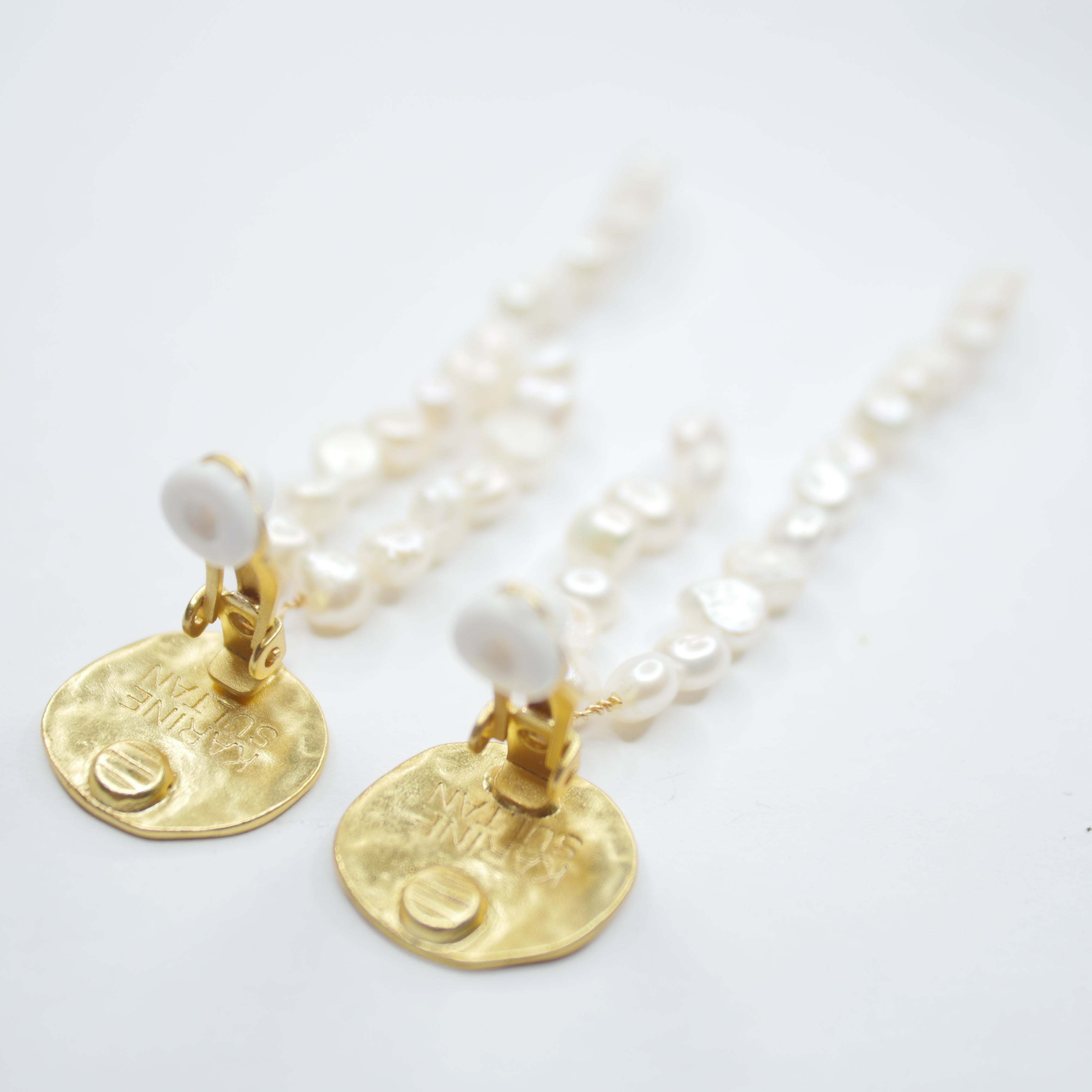 E75508 Boucles d'oreilles clips Goutte de Neige - Karine Sultan - Karine Sultan