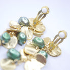 E75510 Boucles d'oreilles clips vert - Karine Sultan