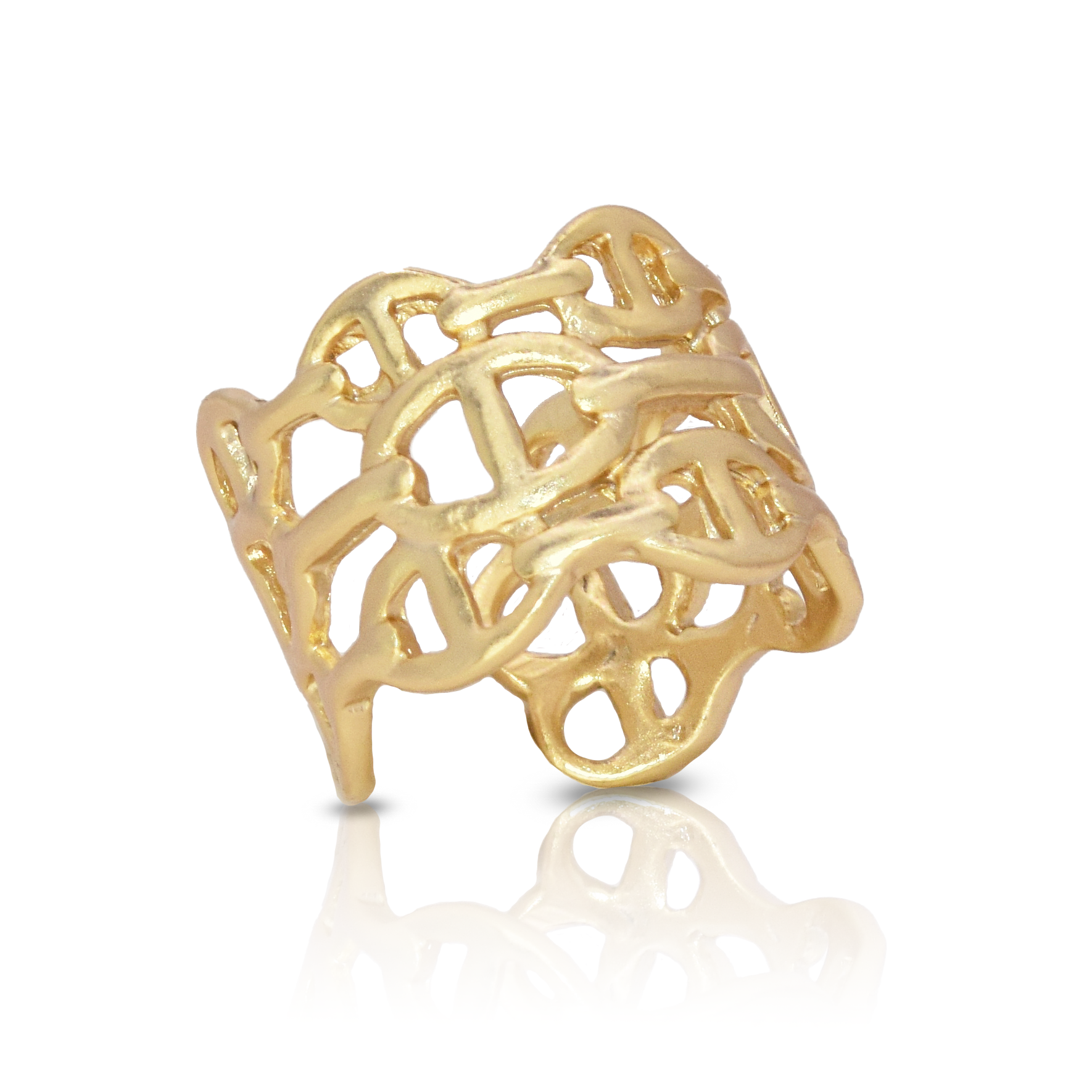 Stacked marine link band ring - Karine Sultan