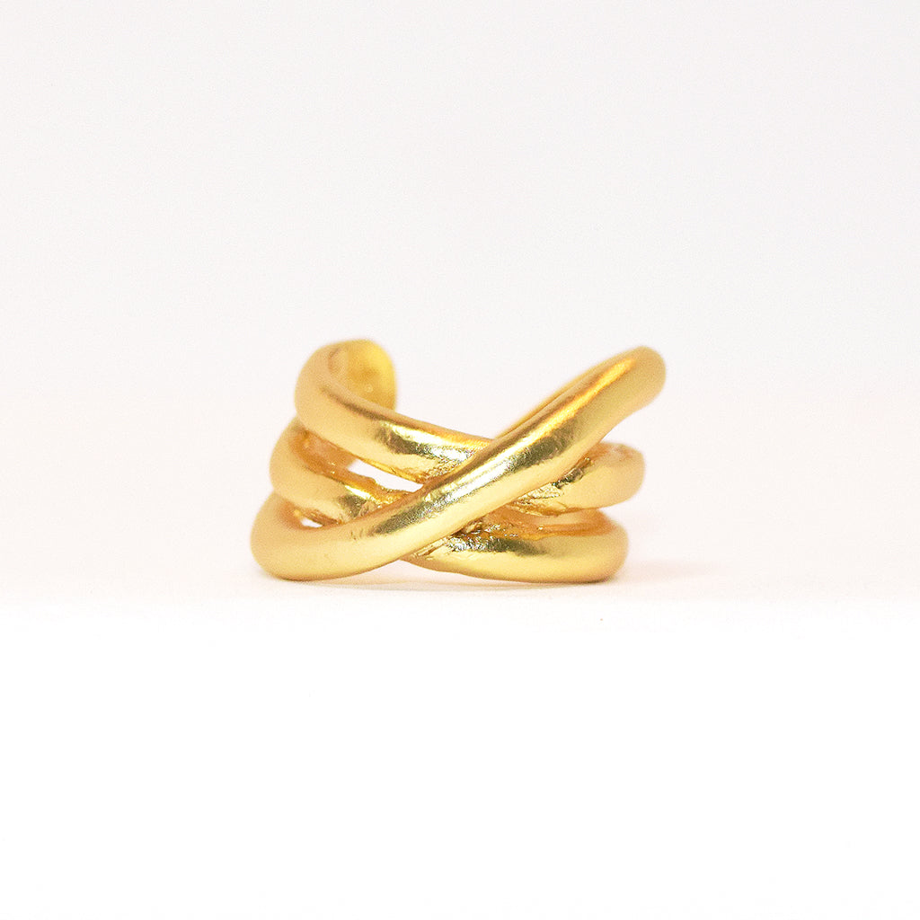 Overlap stripes ring - Karine Sultan