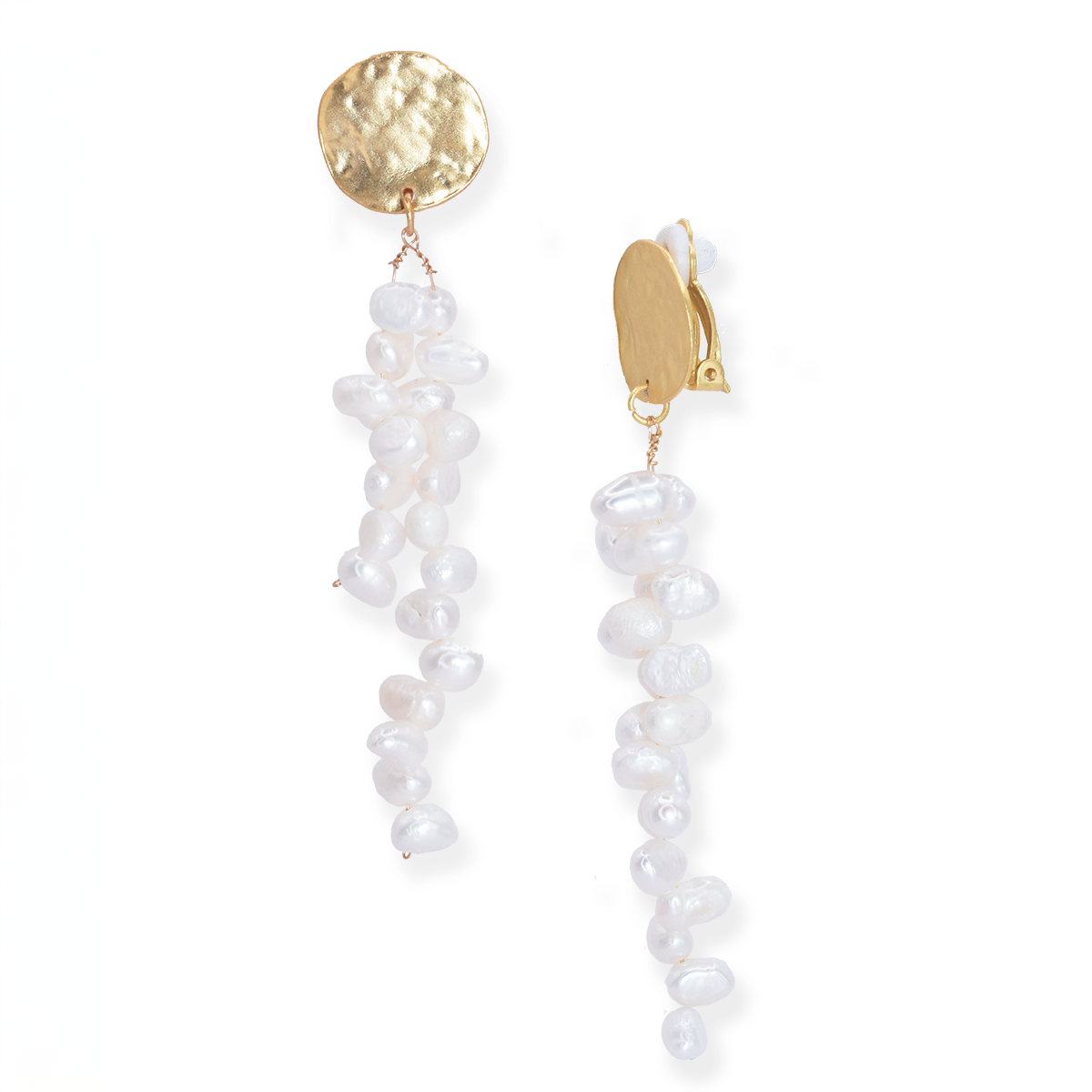 E75508 Boucles d'oreilles clips Goutte de Neige - Karine Sultan - Karine Sultan