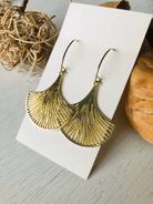 Boucles d’oreilles CHRISTELLE feuilles Ginkgo brillant