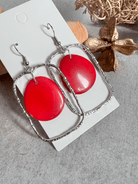 Boucles d’oreilles PAULINE tagua rouge - Créations Uniques