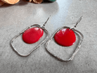 Boucles d’oreilles PAULINE tagua rouge - Créations Uniques