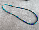 Collier NATACHA perles turquoise et bleu marine.