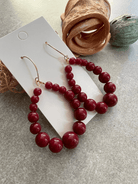 Boucles d’oreilles JANE perles bordeaux  - Créations Uniques