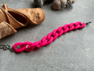 Bracelet EDDY maillons rose fluo