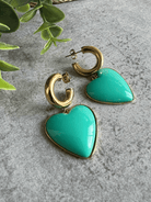 Boucles d’oreilles ADDISON Cœurs vert menthe