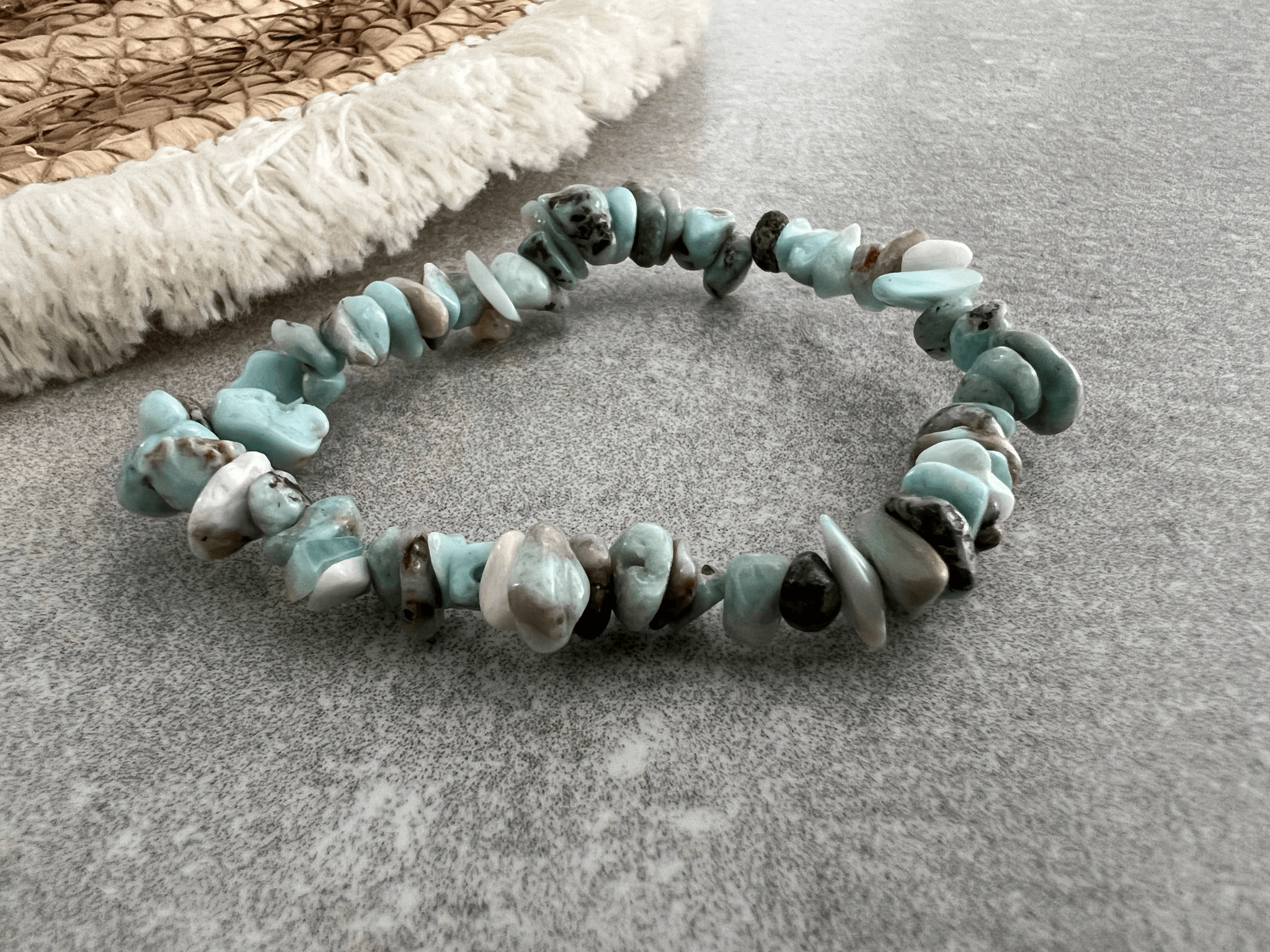 Bracelet ATACAMA - perles minérales Larimar