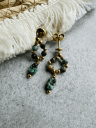 Boucles d’oreilles EULALIE perles turquoises, minimalistes