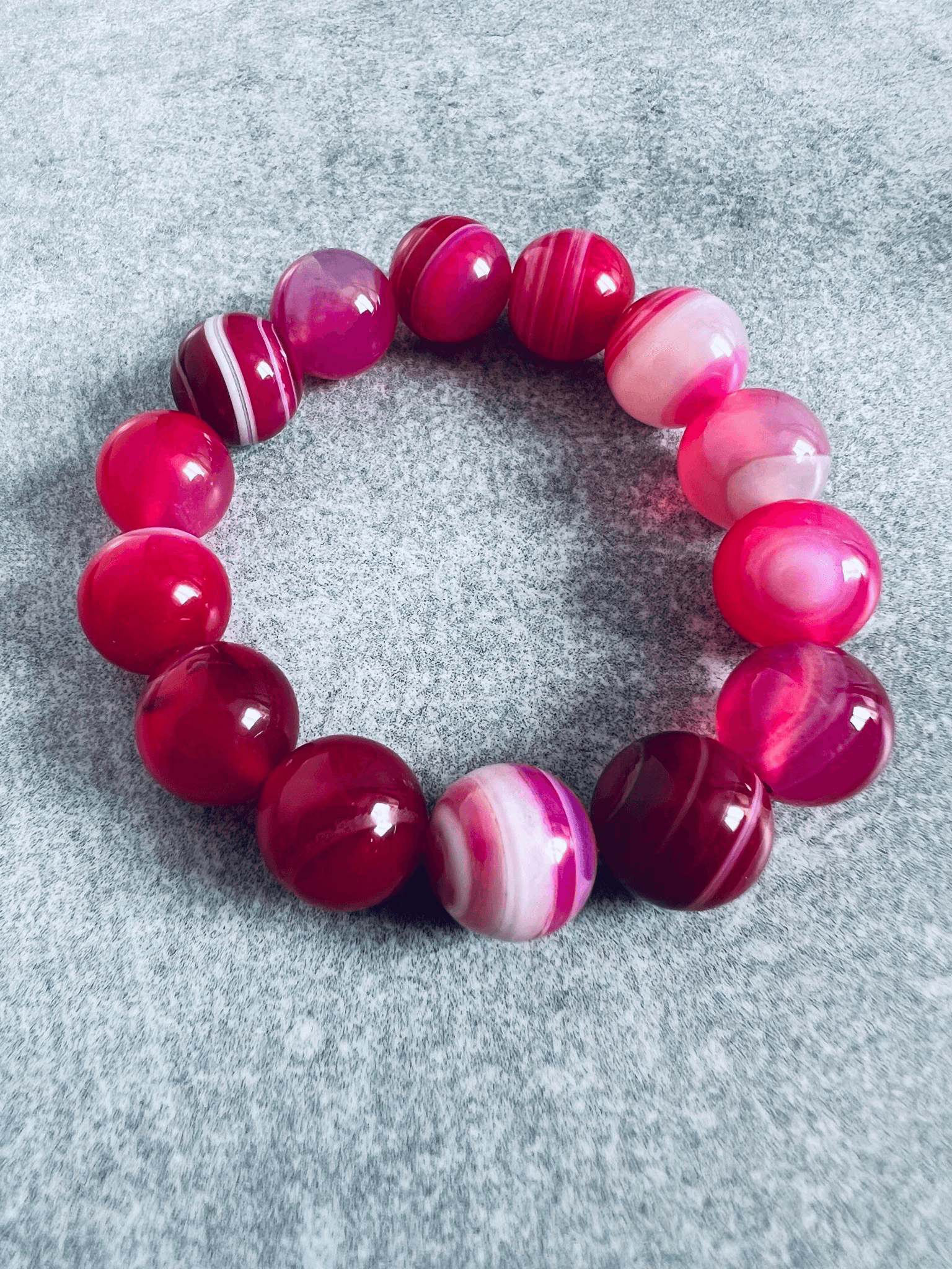 Bracelet perles Agate Rose