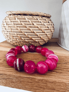 Bracelet perles Agate Rose