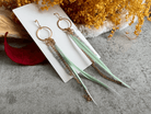 Boucles d’oreilles TANNYA fines plumes vert pastel