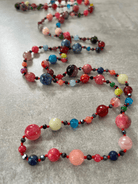 Collier sautoir perles multicolores  LEE