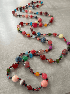 Collier sautoir perles multicolores  LEE