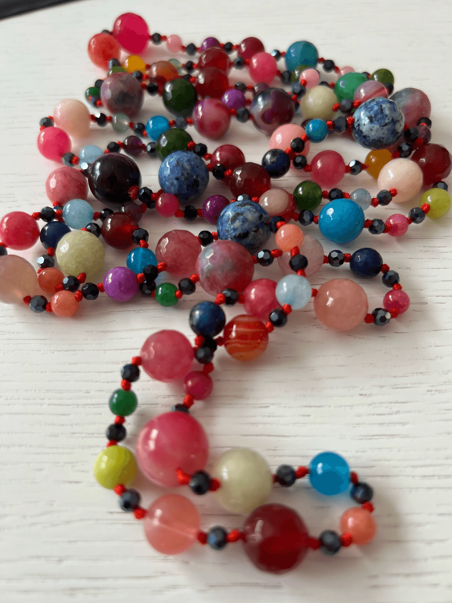 Collier sautoir perles multicolores  LEE