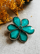 Broche LOUISE fleur émeraude