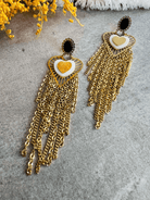 Boucles d’oreilles GRAZIELLA cœurs et chaînes dorés