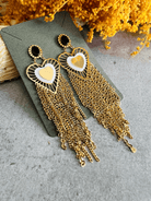 Boucles d’oreilles GRAZIELLA cœurs et chaînes dorés