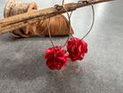 Boucles d’oreilles MURIEL pompons couleur corail