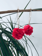 Boucles d’oreilles MURIEL pompons couleur corail